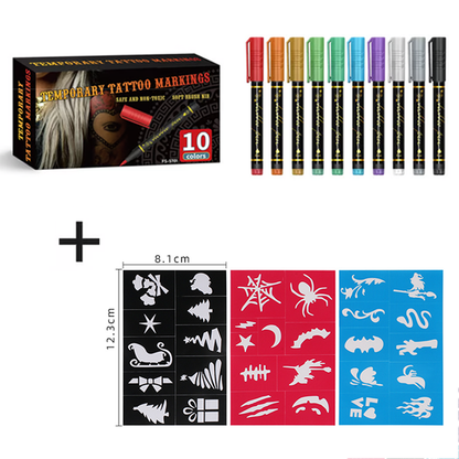 🎨Perfect For Unique Body Art🔥Temporary Tattoo Markers for Skin