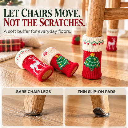 🎄 Christmas Chair Leg Socks – Festive Knitted Covers for Floor Protection