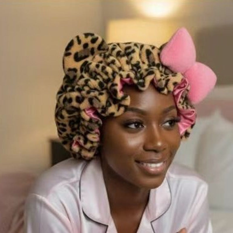 🧸Original Design Bear Ear Plush Sleep Hair Bonnet