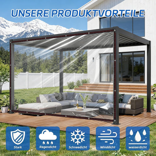 Clear Waterproof PE Tarp – Transparent Outdoor Cover with Metal Grommets