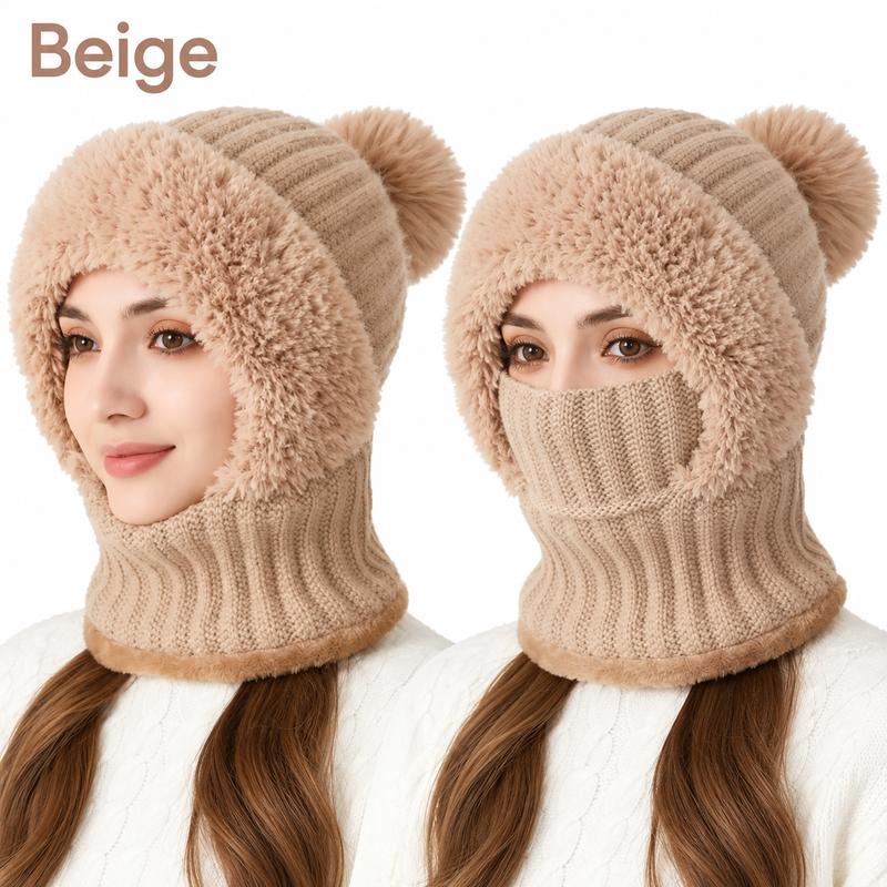 Girls' 3-in-1 Fleece Winter Balaclava – Warm Hat, Scarf & Face Cover