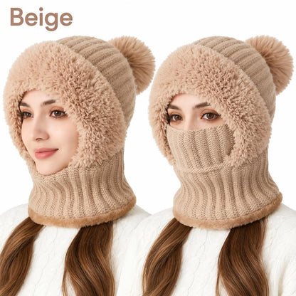 Girls' 3-in-1 Fleece Winter Balaclava – Warm Hat, Scarf & Face Cover