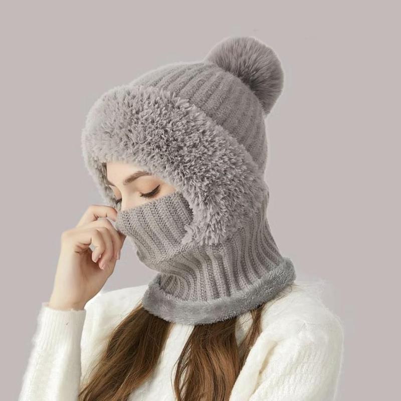 Girls' 3-in-1 Fleece Winter Balaclava – Warm Hat, Scarf & Face Cover