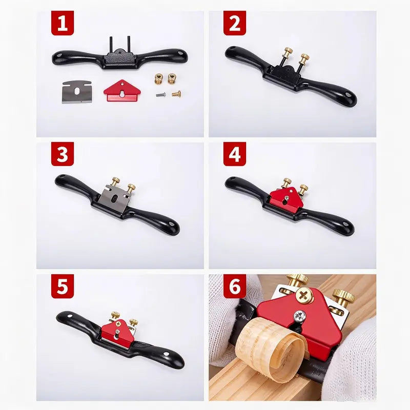 Adjustable Spokeshave Tool for Woodworking, Small Hand Plane with Dual Knobs