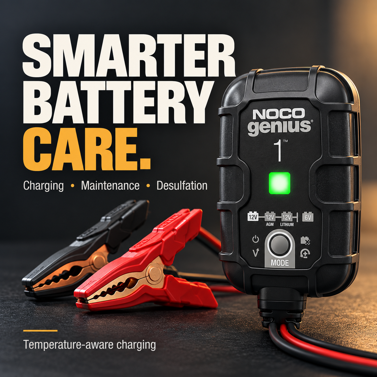Close-up of GENIUS1 smart charging controls