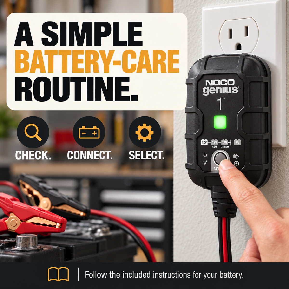 Selecting the charging mode on a direct-wall-plug GENIUS1