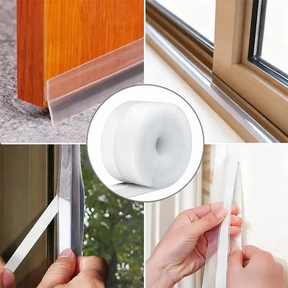 16.4Ft Door Weather Stripping | Adhesive Draft Stopper Seal Strip for Doors, Windows & Shower Doors