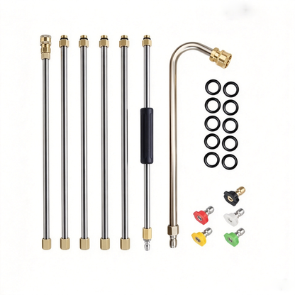 🧹Stainless Steel Power Washer Wand, Angled Extension Lance for Roof Gutter Car Cleaning 💦