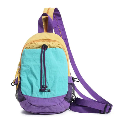 🎒Lightweight Color Block Mini Backpack | Water Resistant, Adjustable Straps for Outdoor Travel🚴