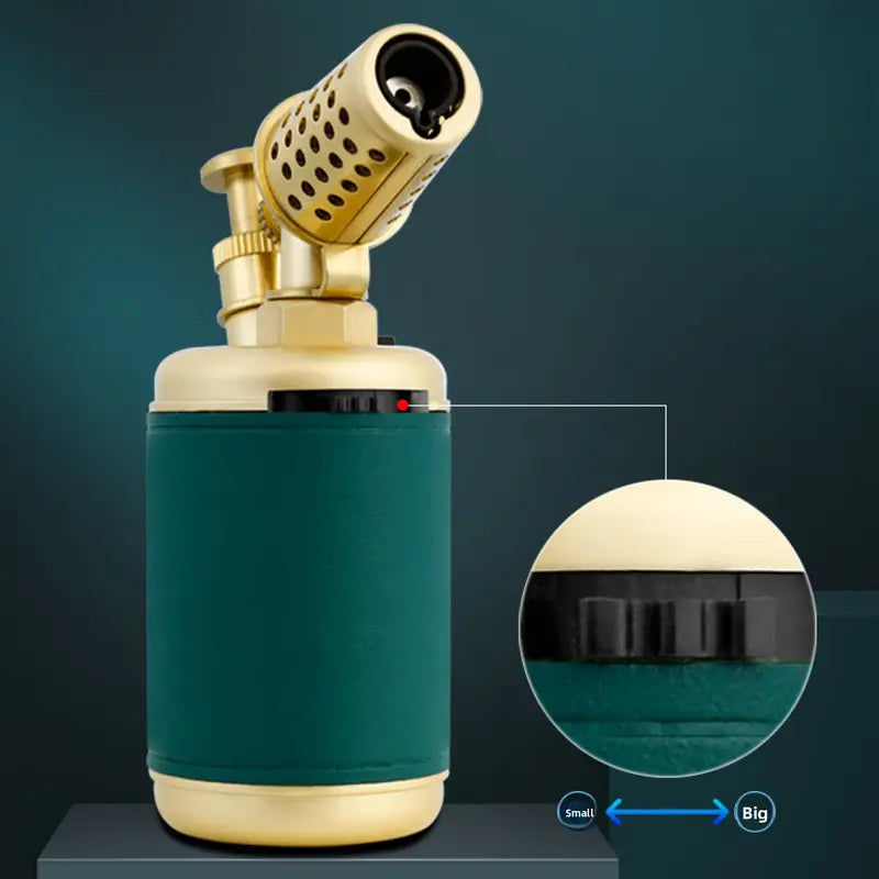 🔥1300°C Windproof Butane Torch with Vintage Leather Wrap