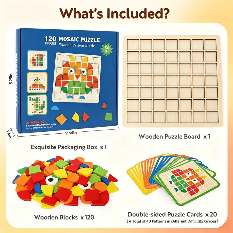 Montessori Mosaic Puzzle Colours and Shapes Game