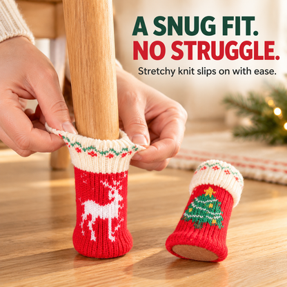 🎄 Christmas Chair Leg Socks – Festive Knitted Covers for Floor Protection