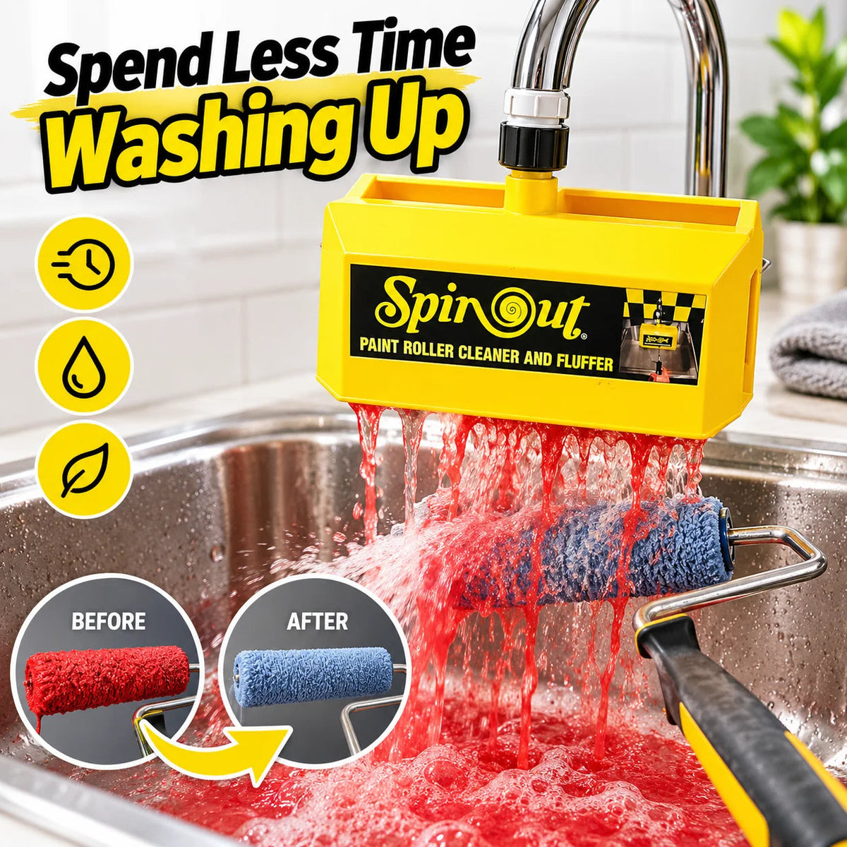 🎁Paint Roller Cleaner with Hose & Faucet Adapter