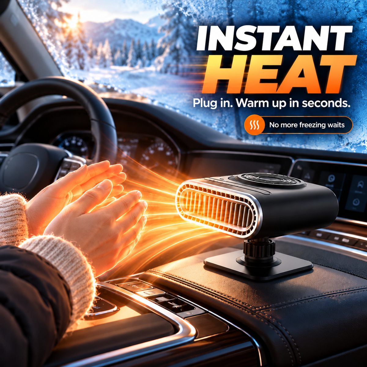 🔥 360° Portable Car Heater & Rapid Windshield Defroster