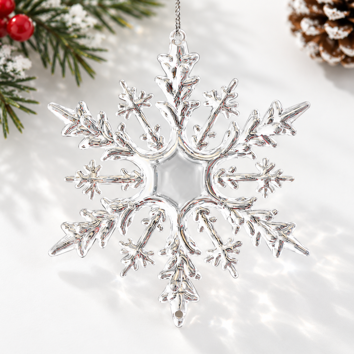 ❄️ Clear Crystal Snowflake & Icicle Christmas Ornaments