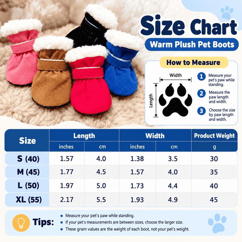 Soft Velvet Dog Booties – Warm, Non-Slip Paw Covers for Small Dogs
