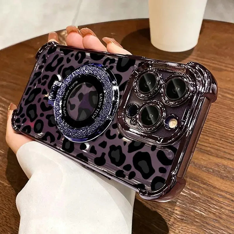 Sexy Leopard Print Transparent Soft Silicone Shockproof Case for iPhone 18 Pro Max