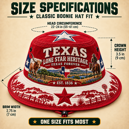 🤠⭐ Texas Lone Star Heritage Boonie Hat — Texas Forever, Est. 1836 🇺🇸