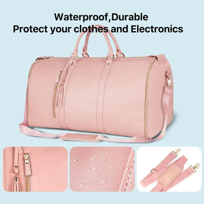 2-in-1 Convertible Garment Duffle – Carry-On with Hanging Suit Compartment & Shoe Storage