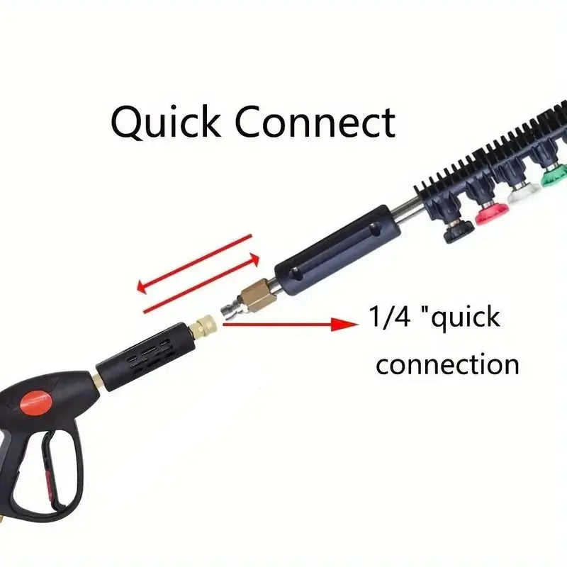 🧹Stainless Steel Power Washer Wand, Angled Extension Lance for Roof Gutter Car Cleaning 💦