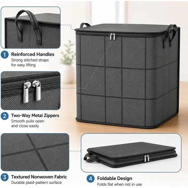 Large Foldable Storage Organizer Bag – Reinforced, Zippered & Spacious