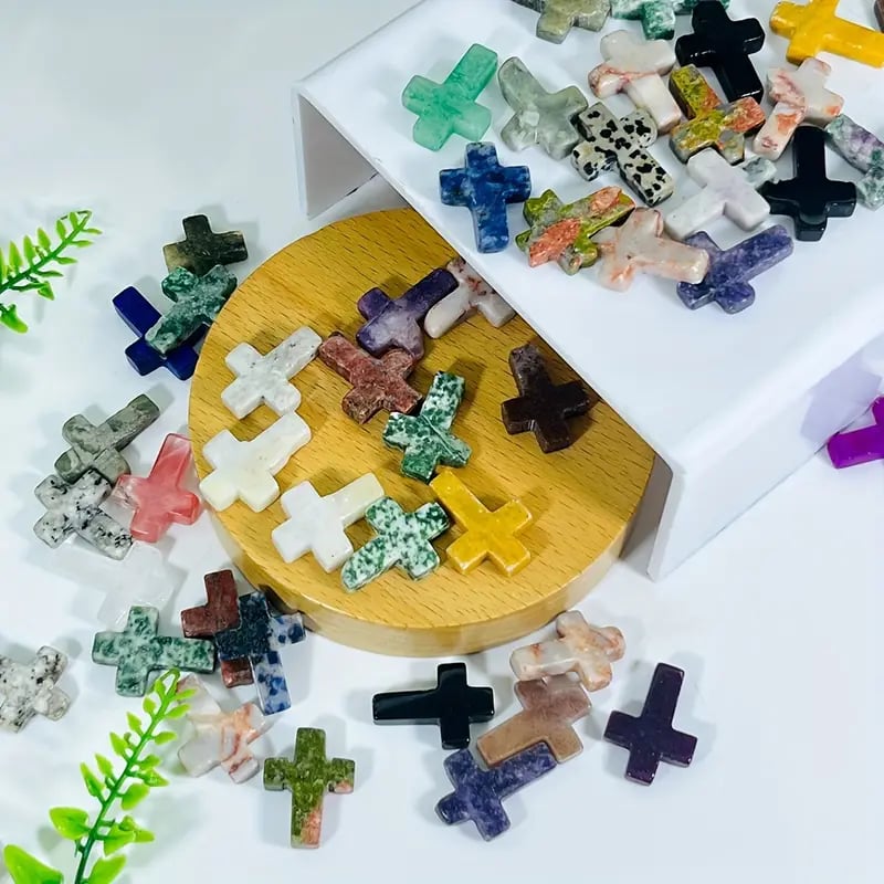 ✝️Easter Natural Stone Crystal Cross Decoration（20pcs）