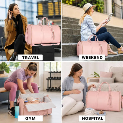 2-in-1 Convertible Garment Duffle – Carry-On with Hanging Suit Compartment & Shoe Storage