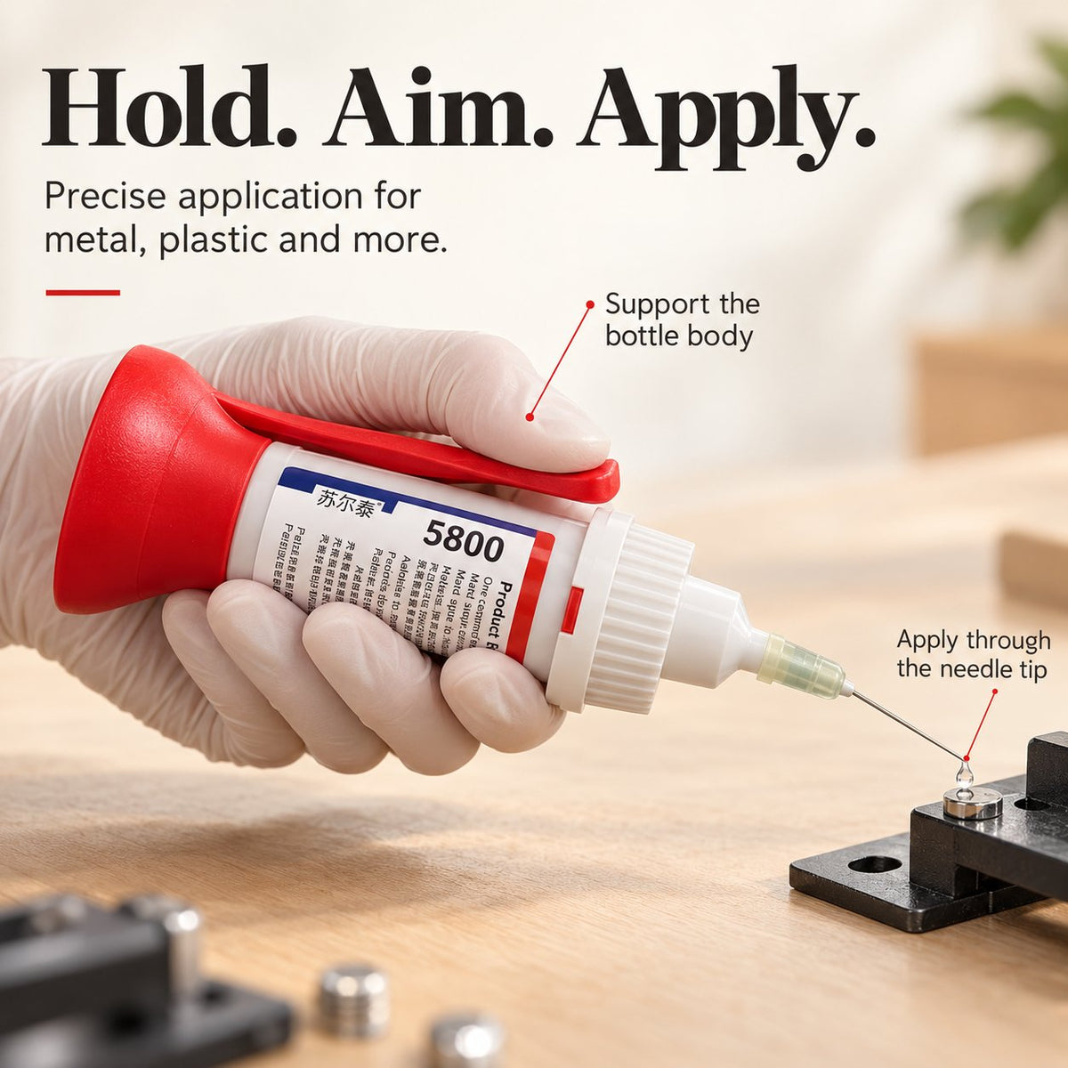 5800 Instant Adhesive with Precision Applicator & 4 Dispensing Needles – 30 mL