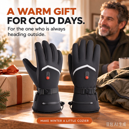 🔥 Rechargeable Heated Gloves with Digital Display & Flip-Open Fingertips