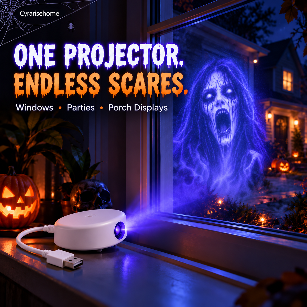 Seasonal Window Projection Light, Halloween & Christmas Decor