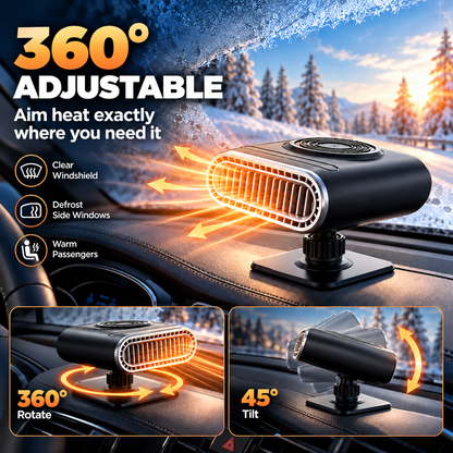 🔥 360° Portable Car Heater & Rapid Windshield Defroster