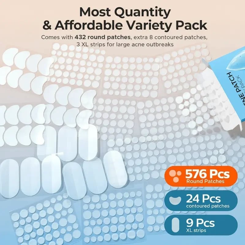 609 Count Pimple Patches for Face, Hydrocolloid Acne Patch Bulk