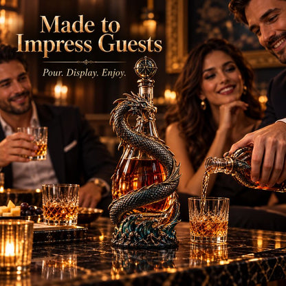 🎁Leviathan Coil Dragon Decanter™ — Hand-Finished Whiskey Decanter with Compass Stopper