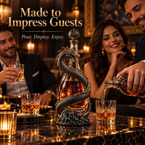 🎁Leviathan Coil Dragon Decanter™ — Hand-Finished Whiskey Decanter with Compass Stopper