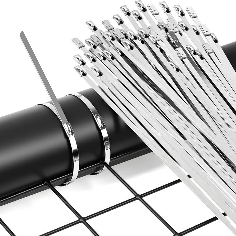 🛠️304 Stainless Steel Zip Tie Set – 4X strength, weatherproof.