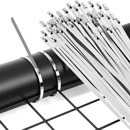 🛠️304 Stainless Steel Zip Tie Set – 4X strength, weatherproof.