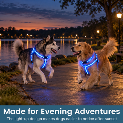 🐶✨ Glow & Go | LED Dog Harness & Leash Set