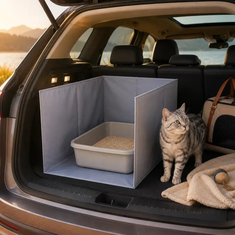 Foldable Cat Litter Box Splash Guard - Waterproof Oxford Fabric Enclosure