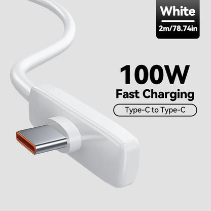 100W 90° Angle Elbow Bend Silicone USB-C Charger Cable