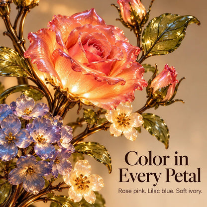 💥🏆🌹✨ Eternal Bloom – Vintage Rose & Cardinal Table Lamp