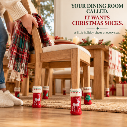 🎄 Christmas Chair Leg Socks – Festive Knitted Covers for Floor Protection