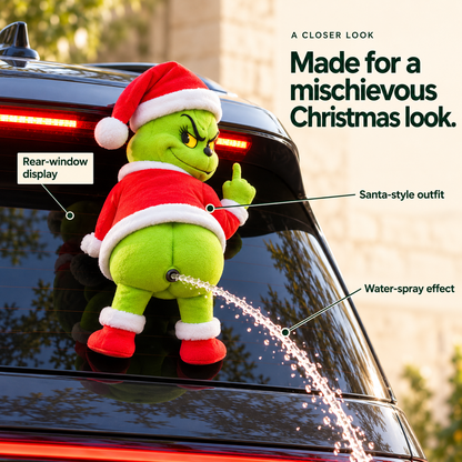 🎄 Funny Water-Spraying Christmas Car Decoration – A Cheeky Holiday Surprise 💦