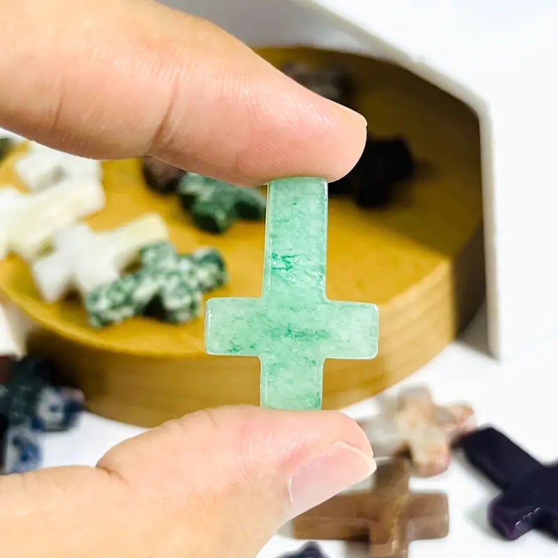 ✝️Easter Natural Stone Crystal Cross Decoration（20pcs）
