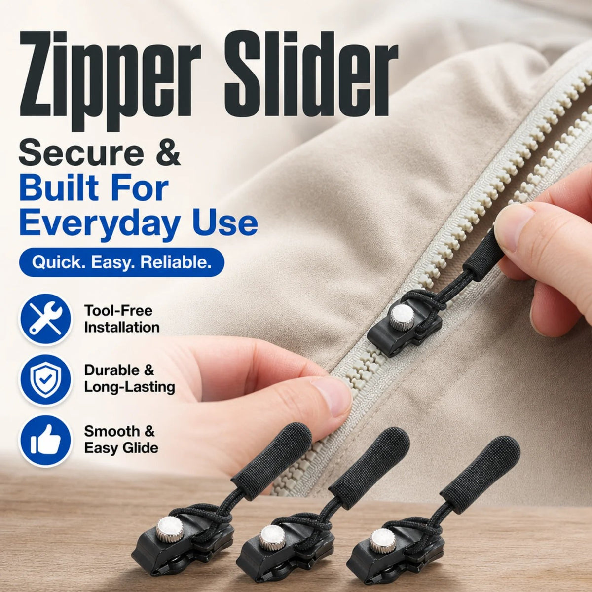 🔧 15pcs Universal Zipper Repair Tool | 3 Sizes Detachable Suitable