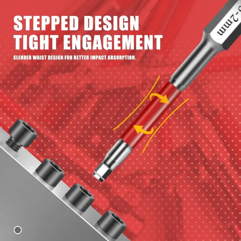 All-in-One Pagoda Hex Screwdriver Bit Set (6PCS) - Universal Magnetic Impact Bits