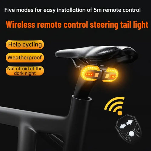 🚲Bike Turn Signals with Alarm | USB Charging, Wireless Remote, Split/Integrated Tail Light