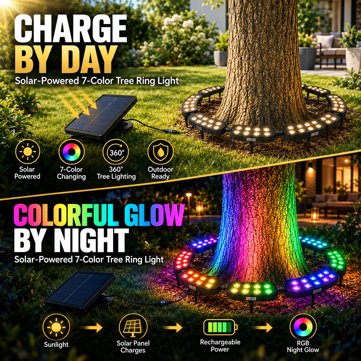 🌳✨One Tree. Endless Colors. – Solar RGB Landscape Ring Light