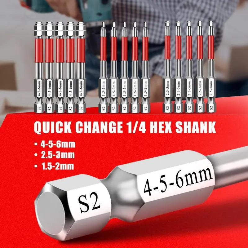 All-in-One Pagoda Hex Screwdriver Bit Set (6PCS) - Universal Magnetic Impact Bits