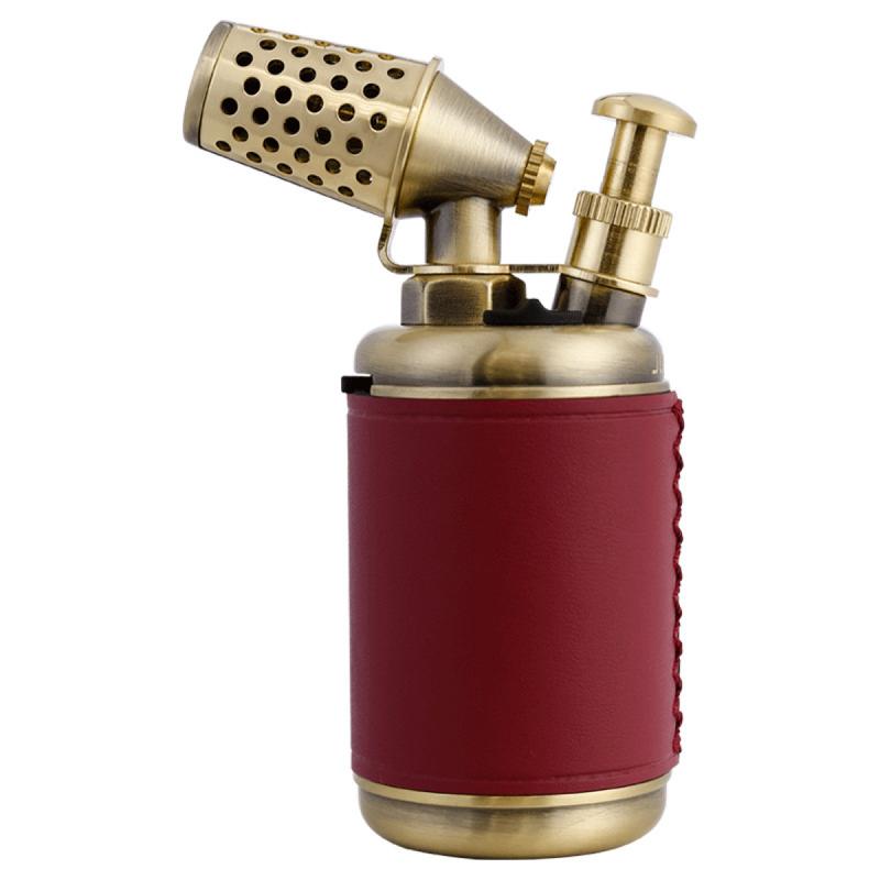 🔥1300°C Windproof Butane Torch with Vintage Leather Wrap