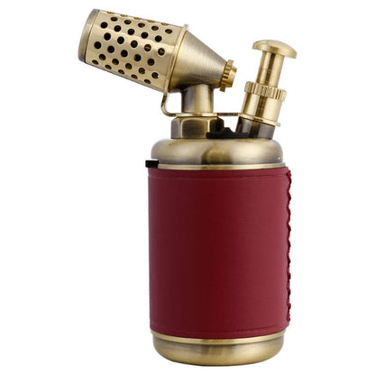 🔥1300°C Windproof Butane Torch with Vintage Leather Wrap